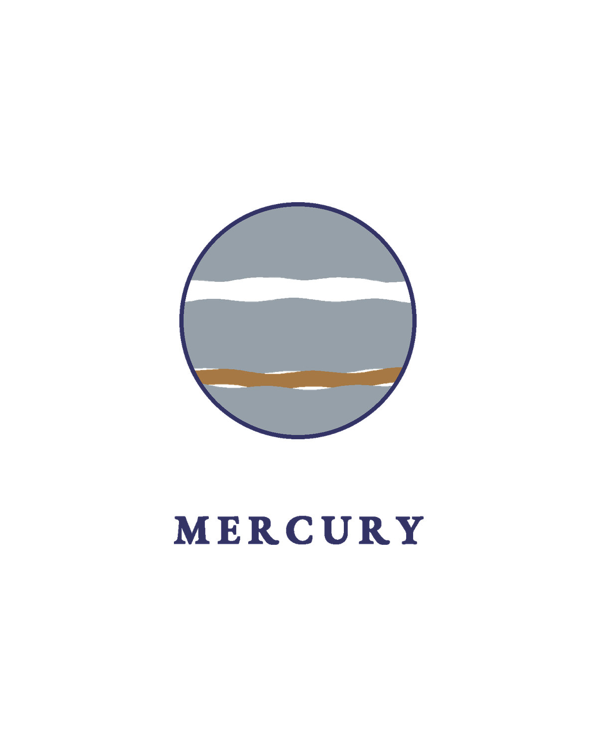The embroidered badge of Mercury, on a white mount.