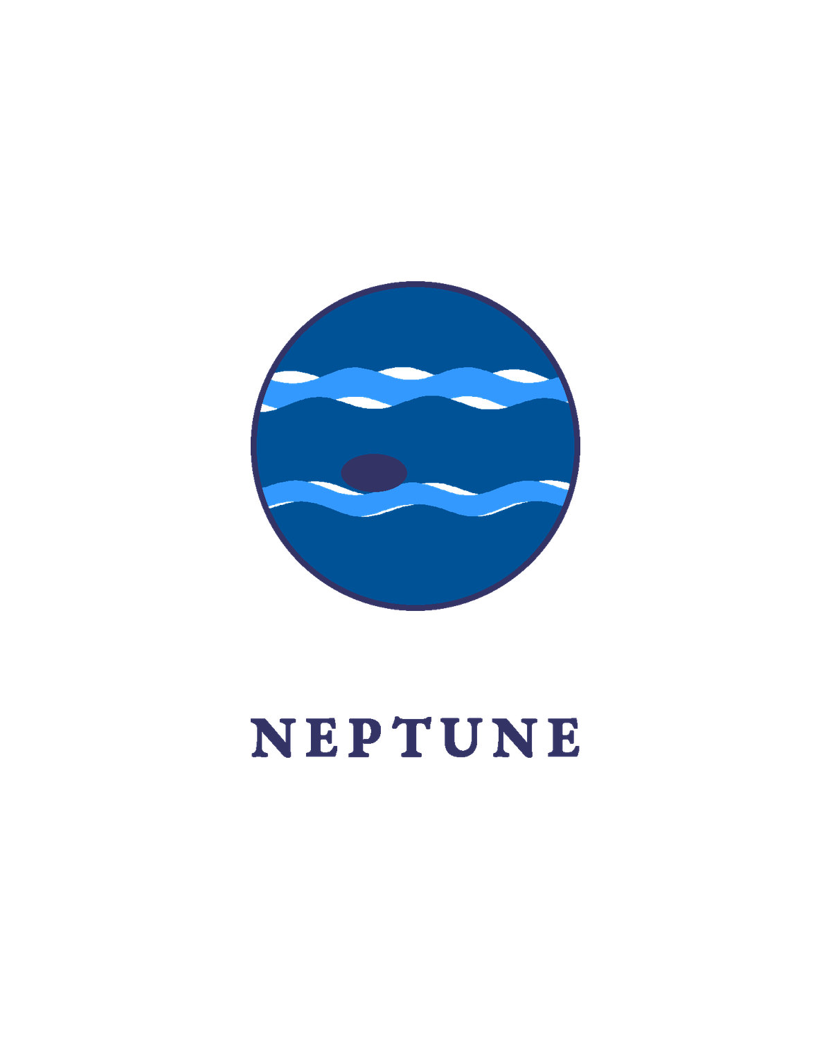 The embroidered badge of Neptune, on a white mount.