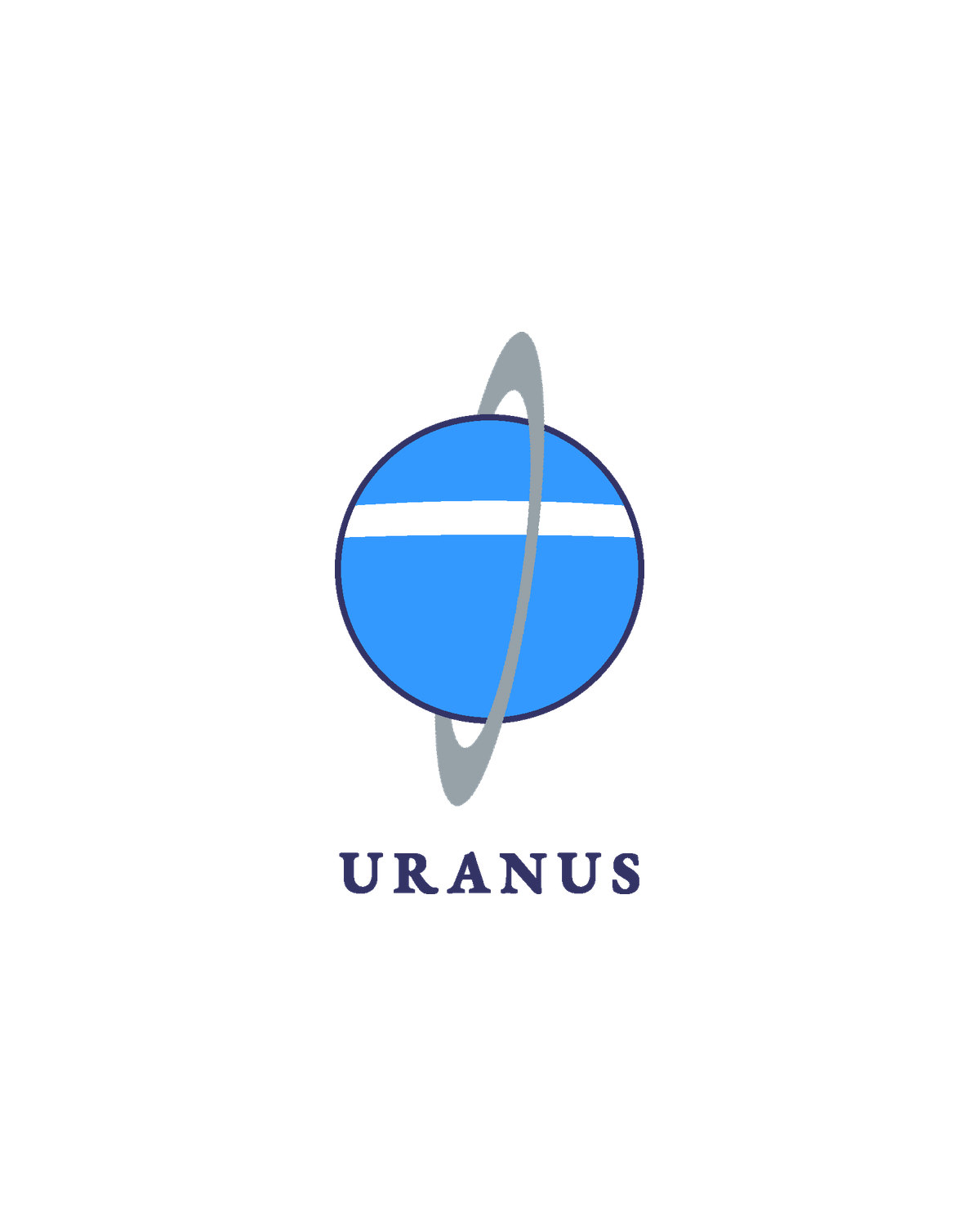 The embroidered badge of Uranus, on a white mount.